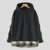 ZANZEA Women Casual Grid Print Patchwork Loose Long Sleeve Hoodies Pullover