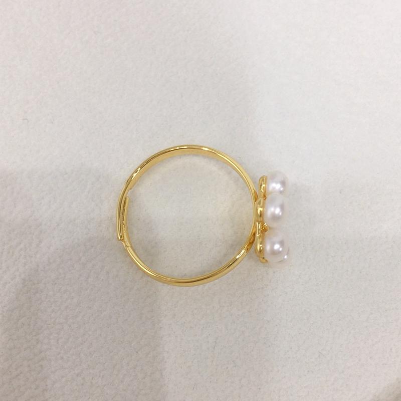 SHDIYAYUN Hot Sale 18K Gold Plated Cute Sea Shell Cat Claw Natural Freshwater Pearl Ring for Women
