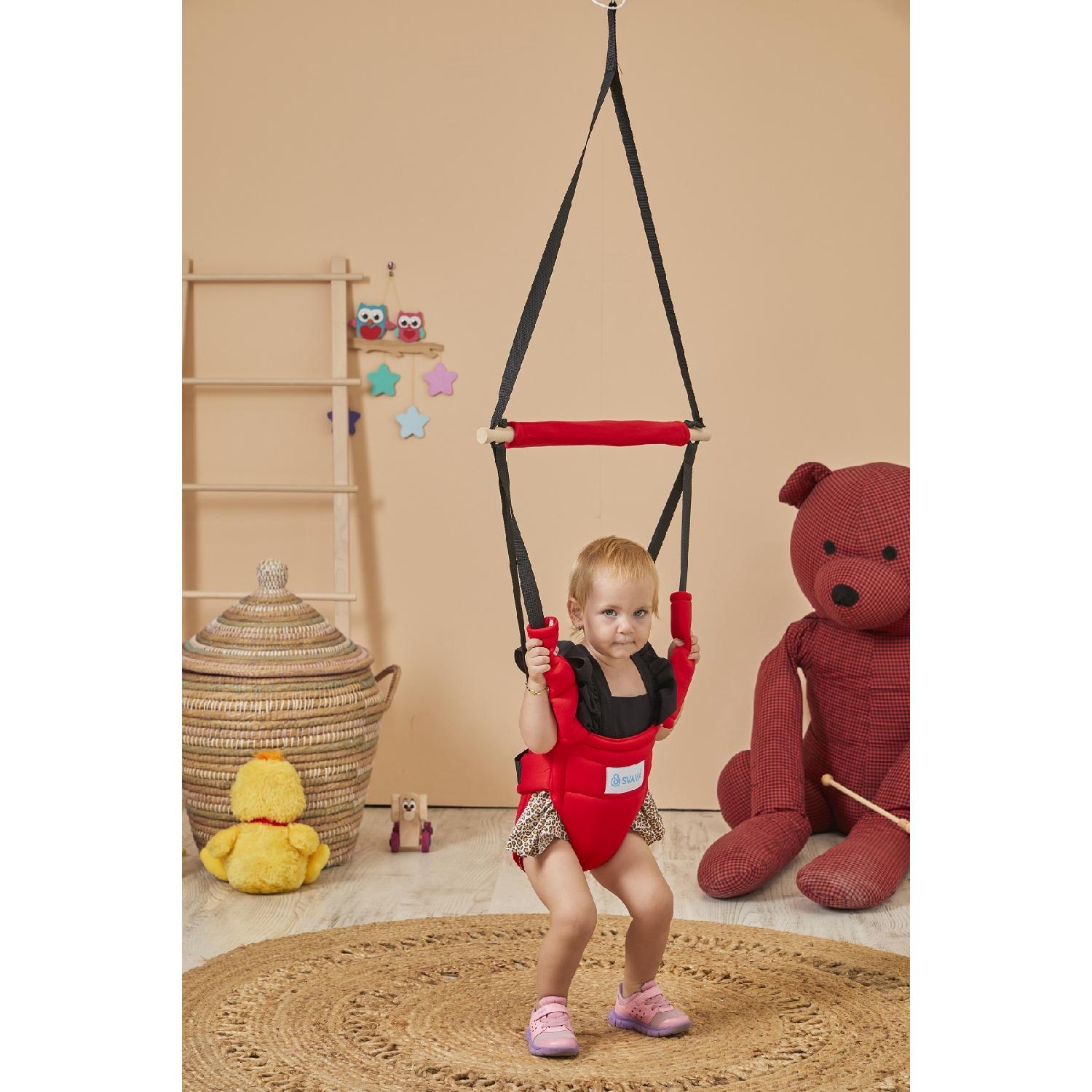 

Hoppala Bouncy Kangaroo, ходунки Spring Balance из натурального дерева, красный цвет