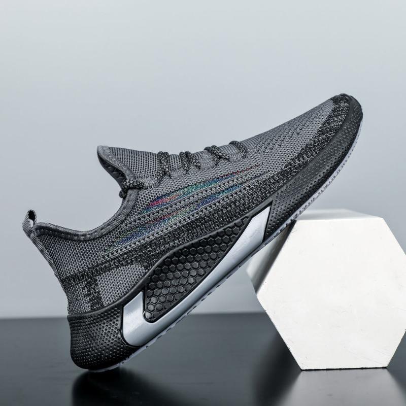 Men's Shoes Spring New Fly-woven Breathable Casual Shoes Low-top High-elastic Sports Single Shoes Running Shoes Men