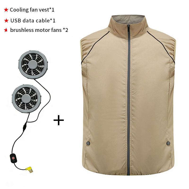 2024 männer Sommer Klimaanlage Kleidung Fan Kühl Weste Neue USB Lade Kühlung Sport Mann Outdoor Einfarbig Mantel Plus Größe