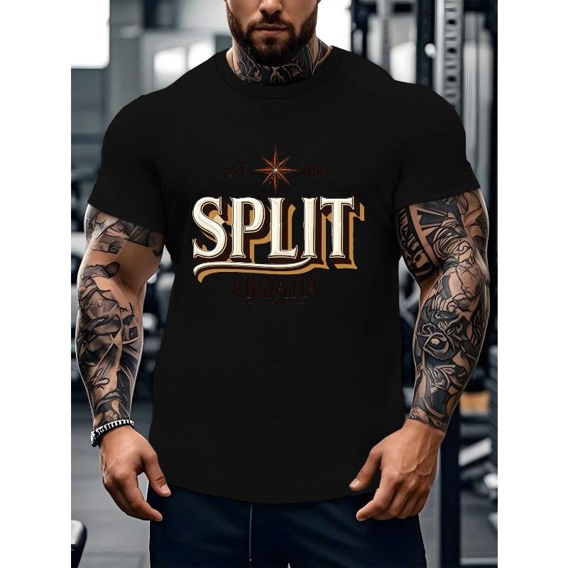 

European Size Casual Summer T-Shirt for Larger Men Featuring a Vintage Croatia Graphic Print with Retro Typography, Perfect f... S разноцветный