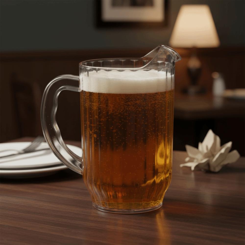 Transparent Striped Drink Pitcher Heat Resistant Cold Water Kettle Juice Jug  Dinning Table