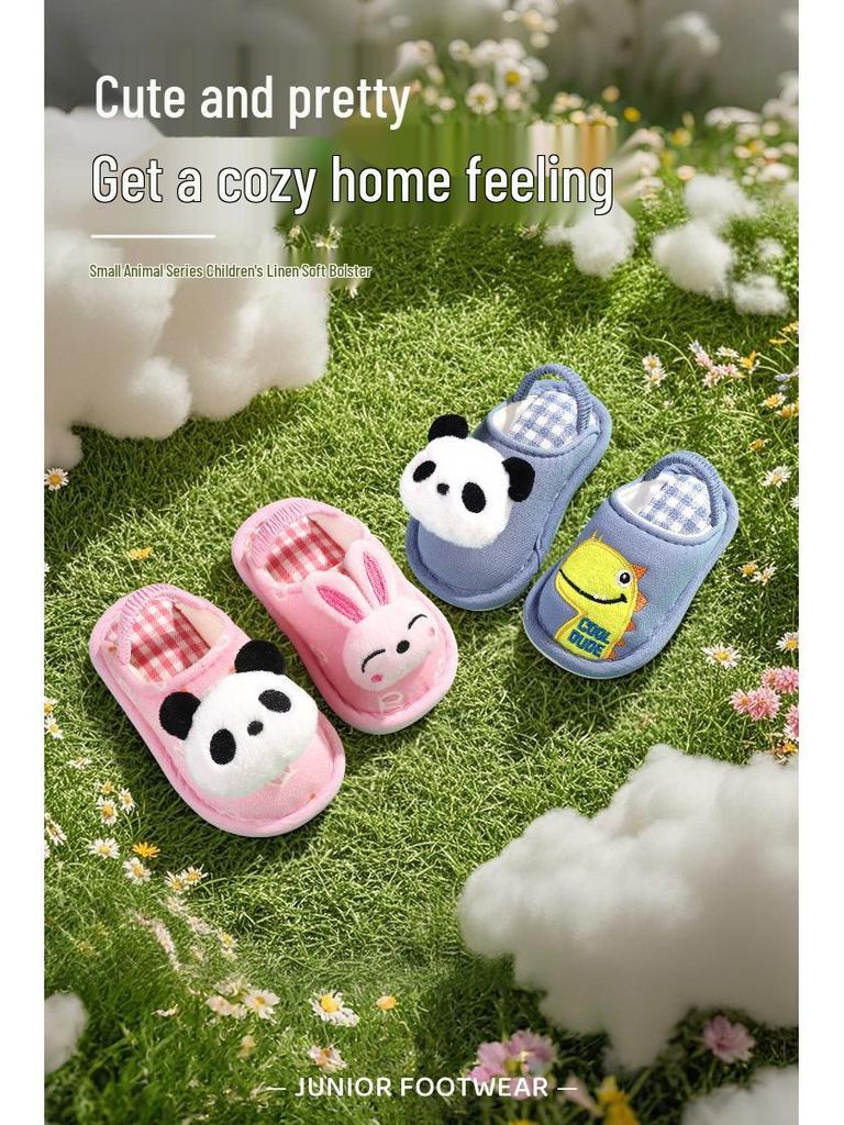 2025 Children's Unisex Non-slip Cartoon Cotton Slippers for Home & Outdoors, Spring/Autumn