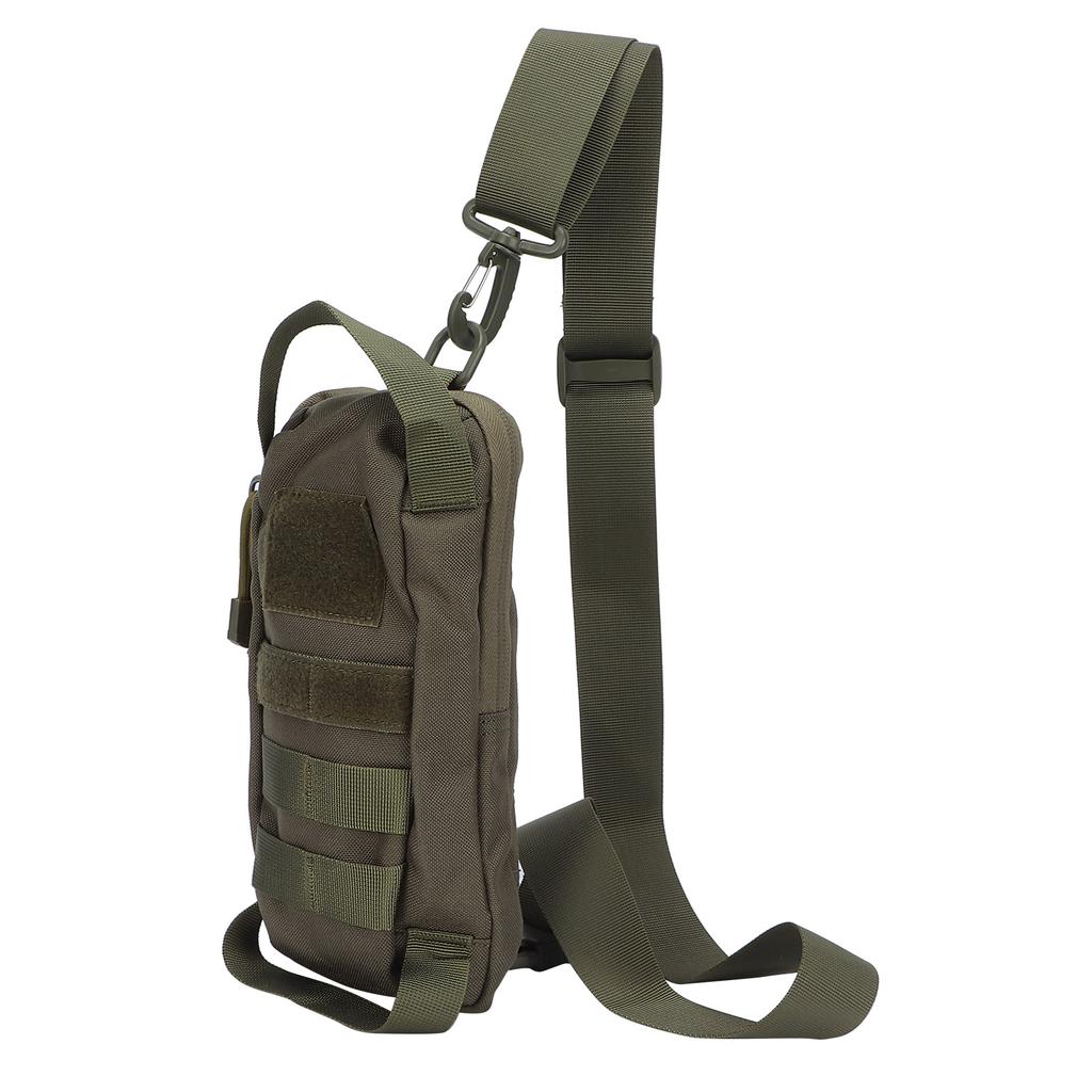 MultiFunctional Military DualPurpose Chest Waist Bag Nylon Material Waterproof Bag(Army Green )