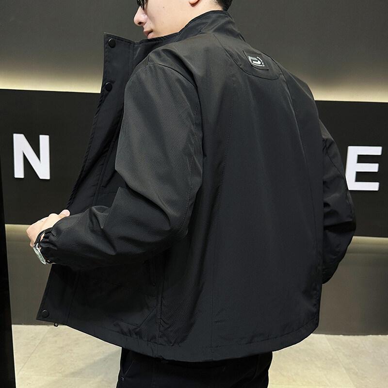 New Spring and Autumn Style Men's Korean Style Trendy Standing Collar Youth Fashion Versatile Top Jacket Men's Jacket Men's Clothing