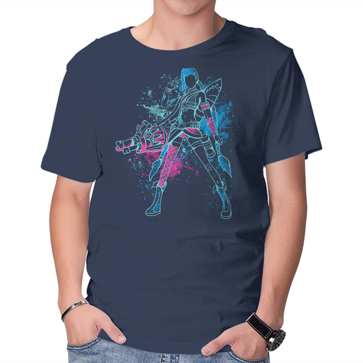 Unisex Crew Neck T-Shirt She Was Here Graphic Short Sleeve Casual Tee L