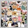 50 Cute Cat Waterproof Stickers for Laptop, Suitcase, Car, and Fridge Decoration