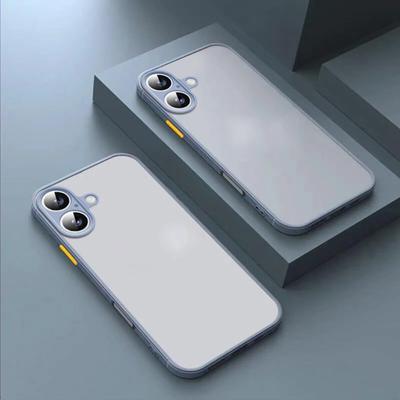 Luxury Military Grade Transparent Matte Case for IPhone 16 Pro Max 15 14 13 12 11 Mini Solid Color Original Beauty Lens Full Shockproof Protect Cover