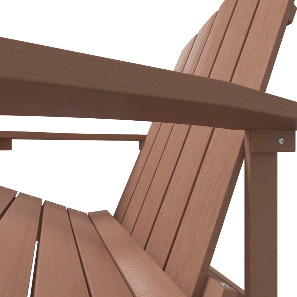Vidaxl Adirondack Garden Chair, HDPE, Brown