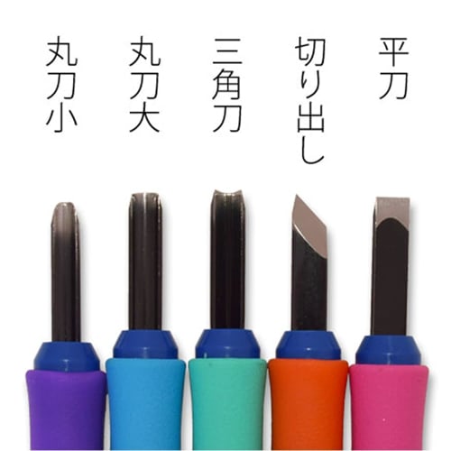 COLORFUL CANDY STYLE Carving Knife Set (Right-Handed), Water-Repellent, Lightweight, Shinkansen and Railway World Design in Gray, with Sakura Grip Car