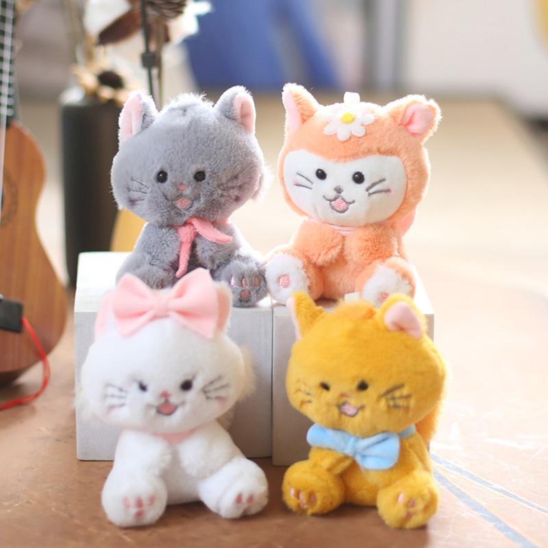Lovely Cartoon Cat Pendant Keychain for Children Cute Plush Kitten Animal Keyring Llaveros