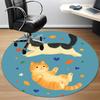 1PC Cats Pets Pattern Office Round Area Rug, Mat Suitable For Office, Under Office Chairs Bedroom Living Room Home Decor, Room Deco