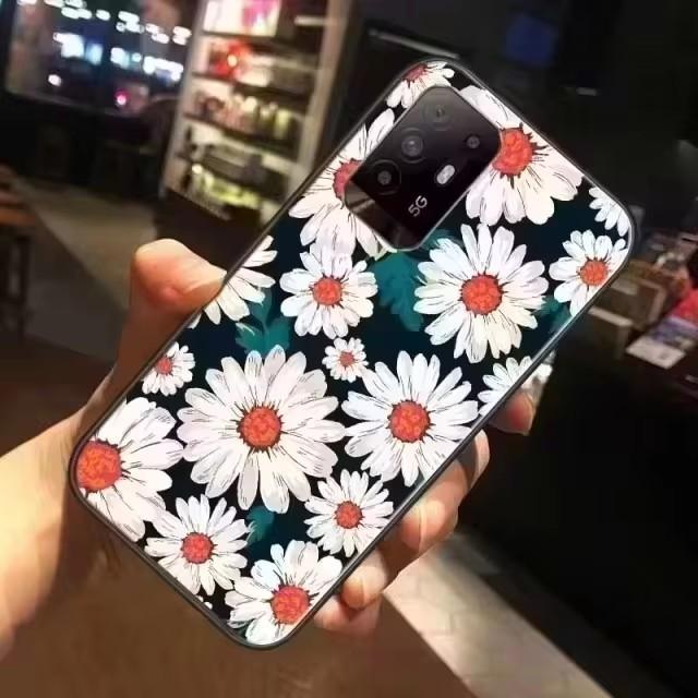 For Vivo Y33 / Y35 / Y36 Case 3D Flower Relief Silicone Emboss Back Covers for Vivo Y36 4G Case VivoY36 Printed Soft Cartoon