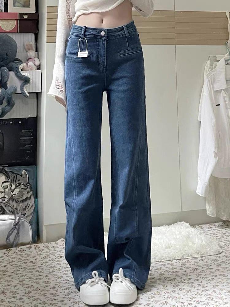 3D Decorative Bow Jeans: Women's Slimming Narrow-Leg, Wide-Leg Patchwork Pants for Spring & Summer.