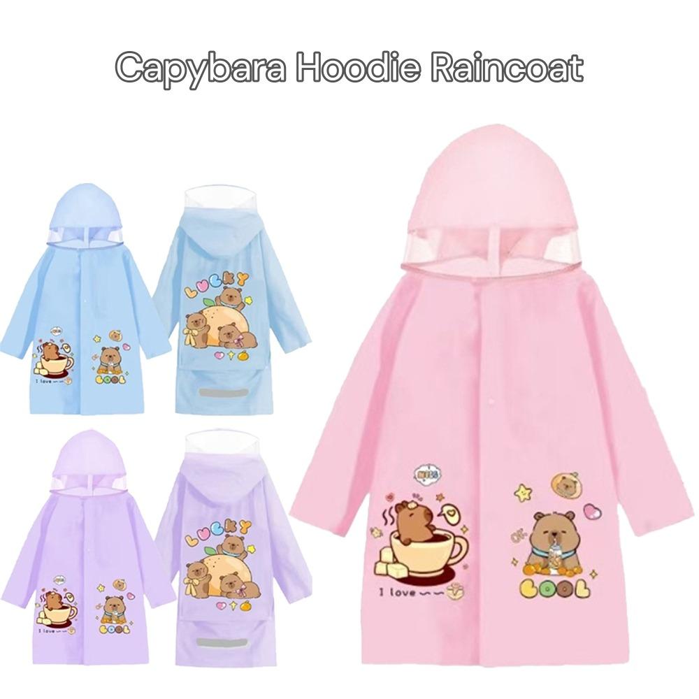 

TPU Hooded Raincoat Cute Capybara Jacket Style Rain Coat New Kids Raincoat Outdoor Supplies XL фіолетовий