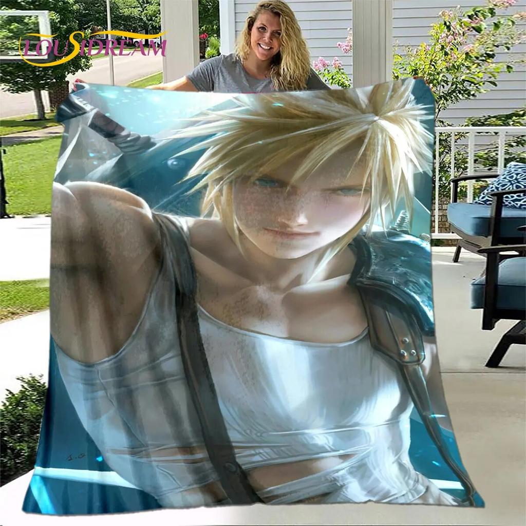 Final Fantasy Game Gamer Měkká plyšová deka, flanelová deka Hodící deka do obývacího pokoje Ložnice Pohovka Pohovka Piknikový Potah Kid Teplý