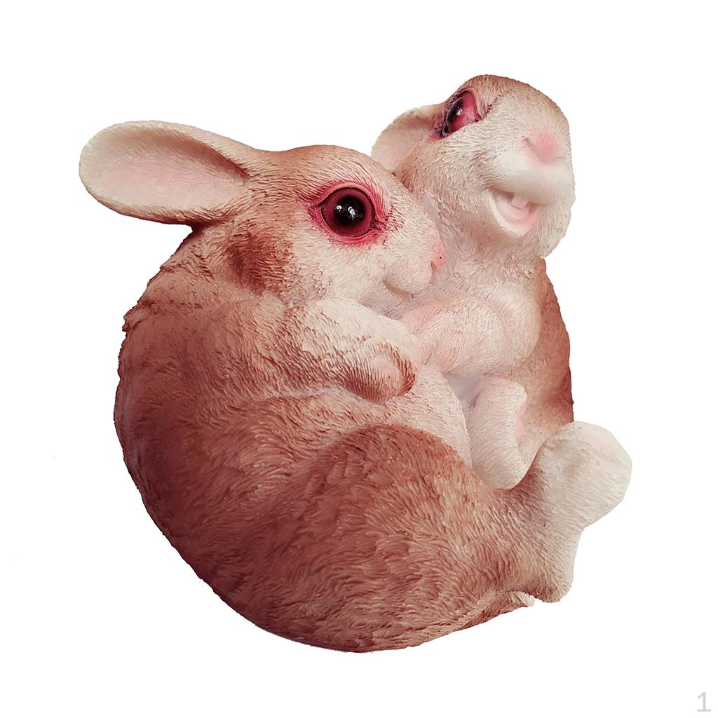 Animal Outdoor Statues Artificial Bunny, Decorative Landscape Figurine for Garden, Patio, Backyard