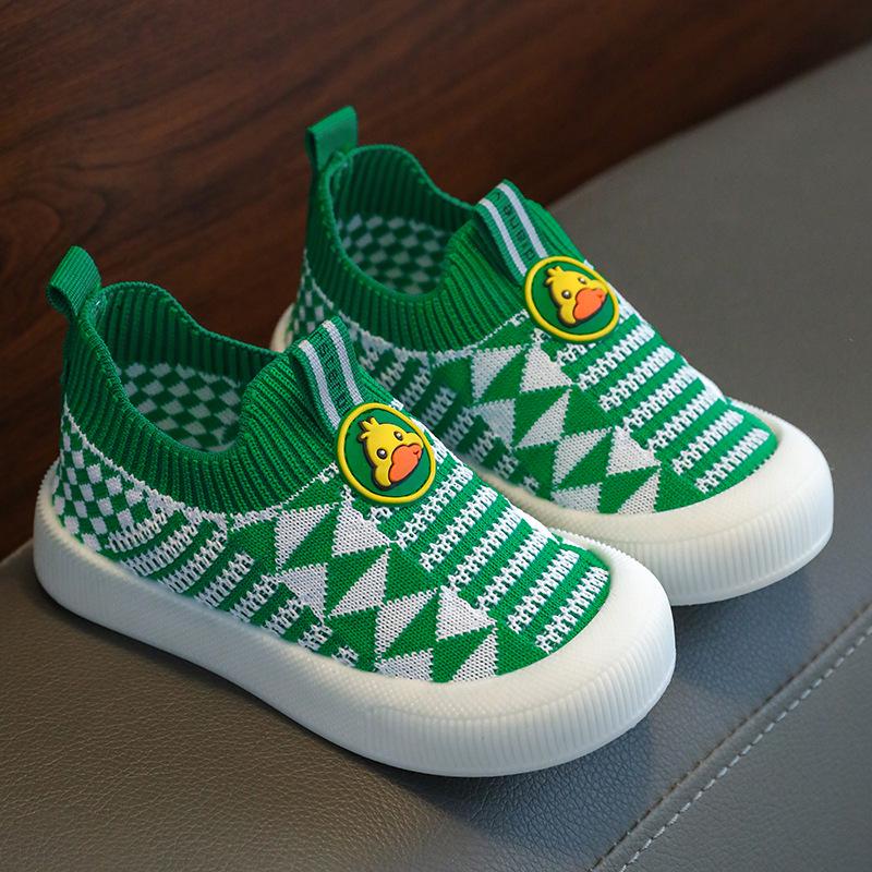 Hohle atmungsaktive Mesh Flyknit Slip-On Schuhe für Kinder - Rutschfeste weiche Sohle, lässige Babyschuhe