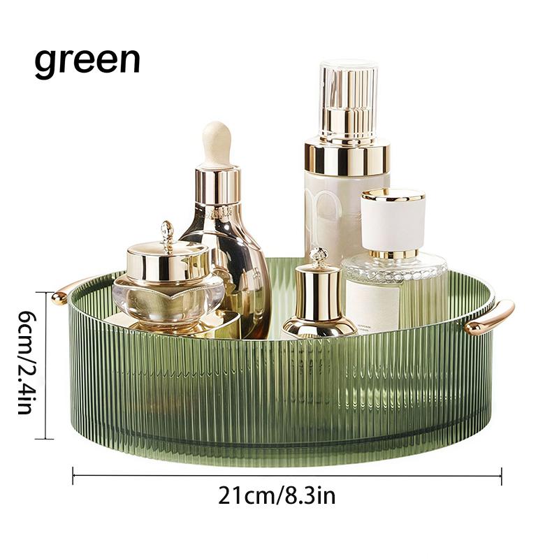 360°Rotating Cosmetic Storage Box,Rotating Turntable Desktop Storage Box,LotionDisplay Box,Large Capacity Round Transparent Tray