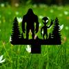 1pc Alien Metal Yard Stake Outdoor Art Garden Decor Halloween Christmas New Year Gift