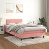 Exclusive House - Slatted Bed Base with Pink Mattress 120x200 Cm Velvet