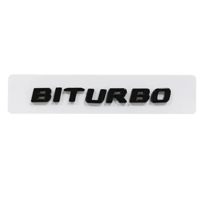

New Car Body Sticker Rear Tail Bumper Badge for Mercedes Benz BITURBO Emblem W124 W205 C180 E320 S320 CLA CLK CLS GLA GLC SLS