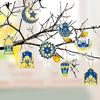 8Pcs/Set New Castle Moon Stars Ramadan Ornaments Mubarak Ramadan Kareem Ramadan Hanging Spirals Eid Swirls Banner Party Supplies