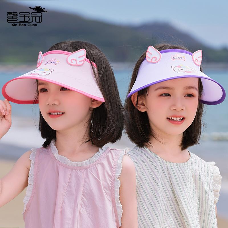 Children's Hats Summer Cartoon Cute Empty Top Hats Boys and Girls Sun Hats Outdoor Big Brim Sun Hat