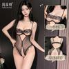 New Foreplay Erotic Underwear Small Chest Steel Drag Gather Open Gear Free Combat Suit Temptation Perspective One-piece Pajamas