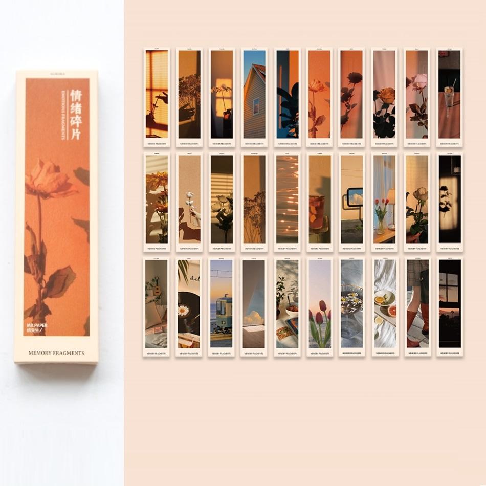 30 sztuk zestaw zakładek do książek Warmth Series, biały papier do notatek, wyjątkowy prezent do czytania