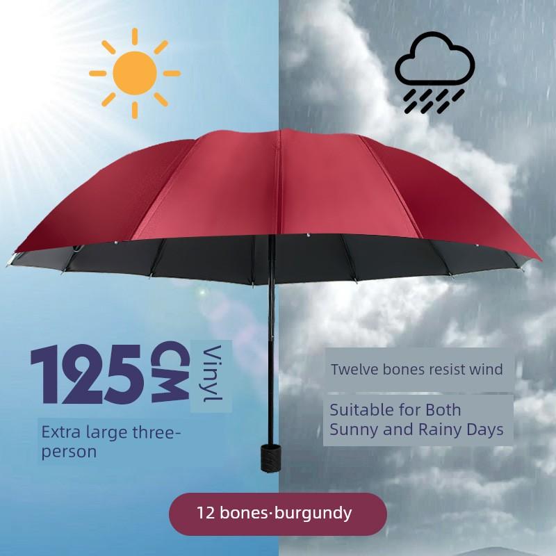 New Thickened Extra-Large Umbrella, Reinforced and Enlarged, Foldable Sunshade Umbrella for Students, Suitable for Men and Women, for Two or Three