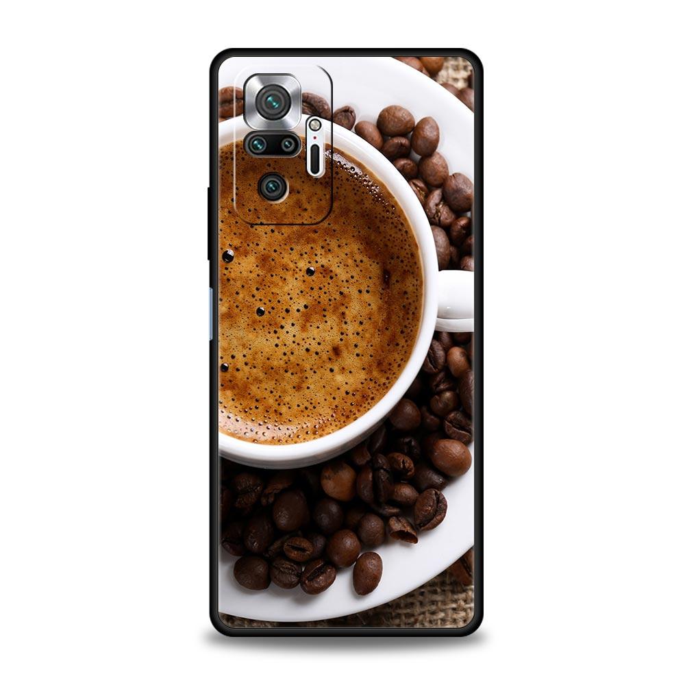 Fashion Coffee Wine Cup Phone Case For Xiaomi Redmi Note 10 11 9 8 Pro 10S 9S 7 8T 9T 9A 8A 9C K40 Gaming 11T 5G Soft Back Cover