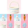 Easter Plush Bunny Toy With Carrot Basket Set For Holiday Decor And Gift Giving