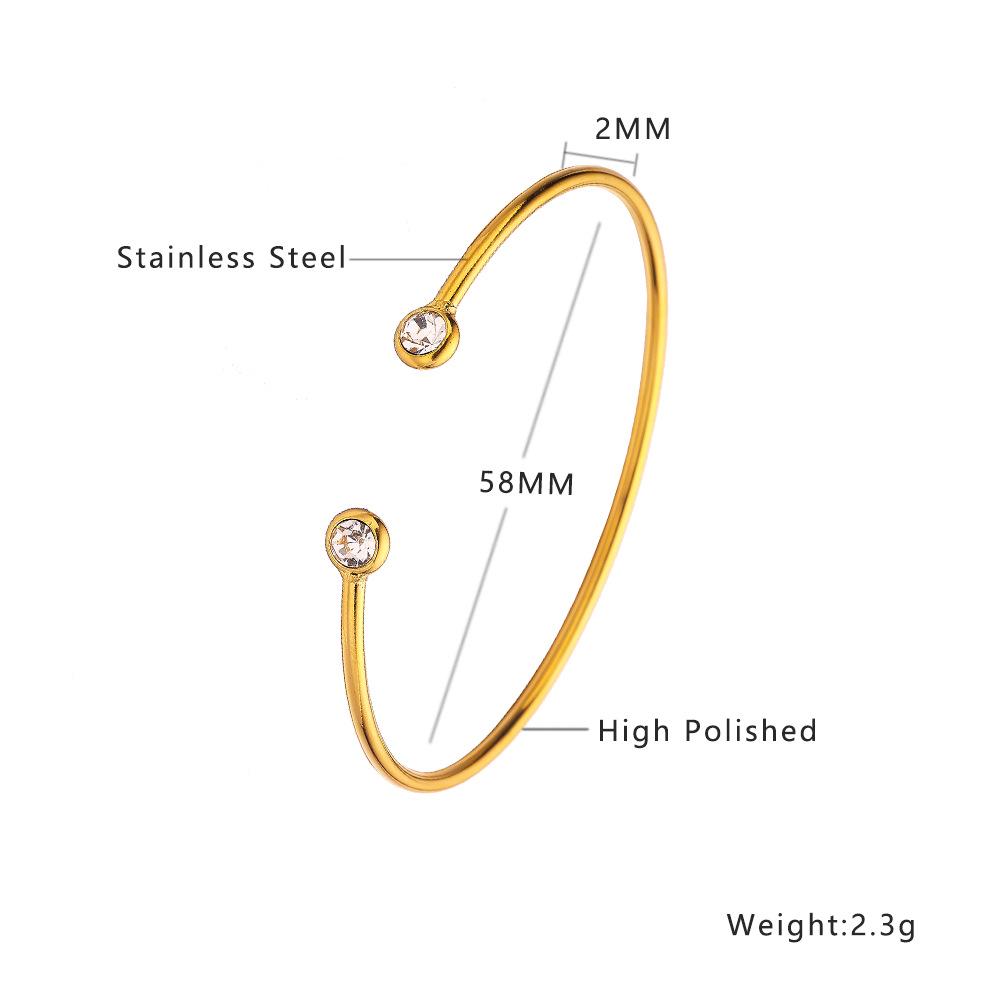 18K Gold Plated Zirconium Titanium Steel Cuff Bracelet