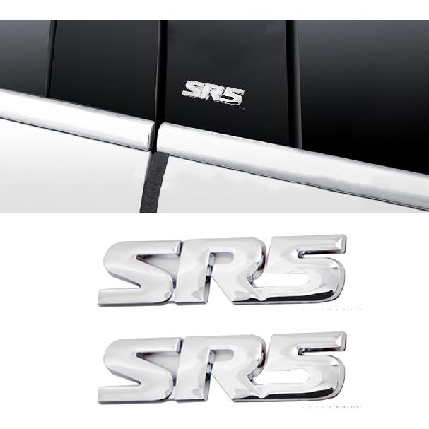 2X SR5 Emblem 4X4 Car Side Fender Rear Tailgate Decal Metal Sticker Badge Suitable for Tacoma (Silver)