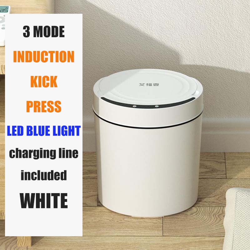 Smart Trash Can Automatic Electric Induction Touchless Garbage Can with Lid Bathroom Livingroom Intellegant Waterproof Trash Bins Touch-free Waste Bin