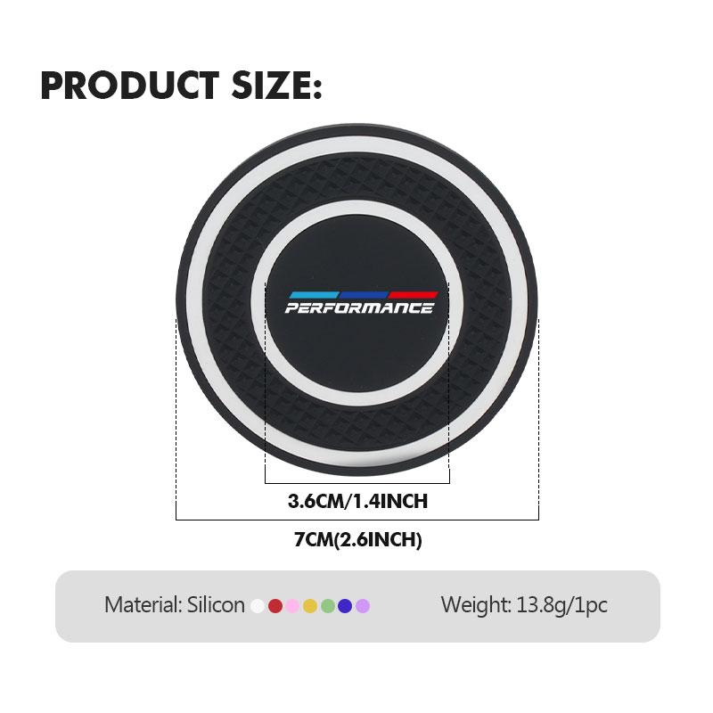 For BMW 2pcs Car Silicone Coaster Water Cup Anti-slip Pad Accessories 1 3 5 Series X1 X3 X4 X5 X7 G20 G38 F20 F39 F48 E46