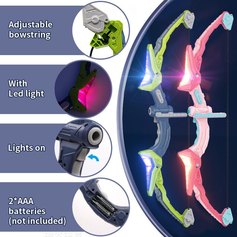 Non-Toxic Kids Archery Set Bow And Arrow Light-Up Recurve For Kids Toy For 3-12 Years Old Children Hunting Shooting Toy Christmas Gift