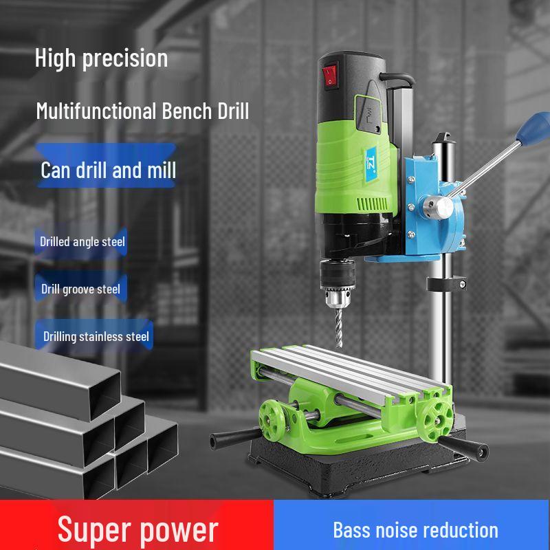 Compact 220V Precision Bench Drill Press - High Precision, Multifunctional Mini Electric Drill for Household & Industrial Use