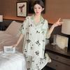 Guofeng Panda Luxury Ice Silk Satin Pajamas Women'S Loungewear Short Sleeve Pants Loungewear High Value Set
