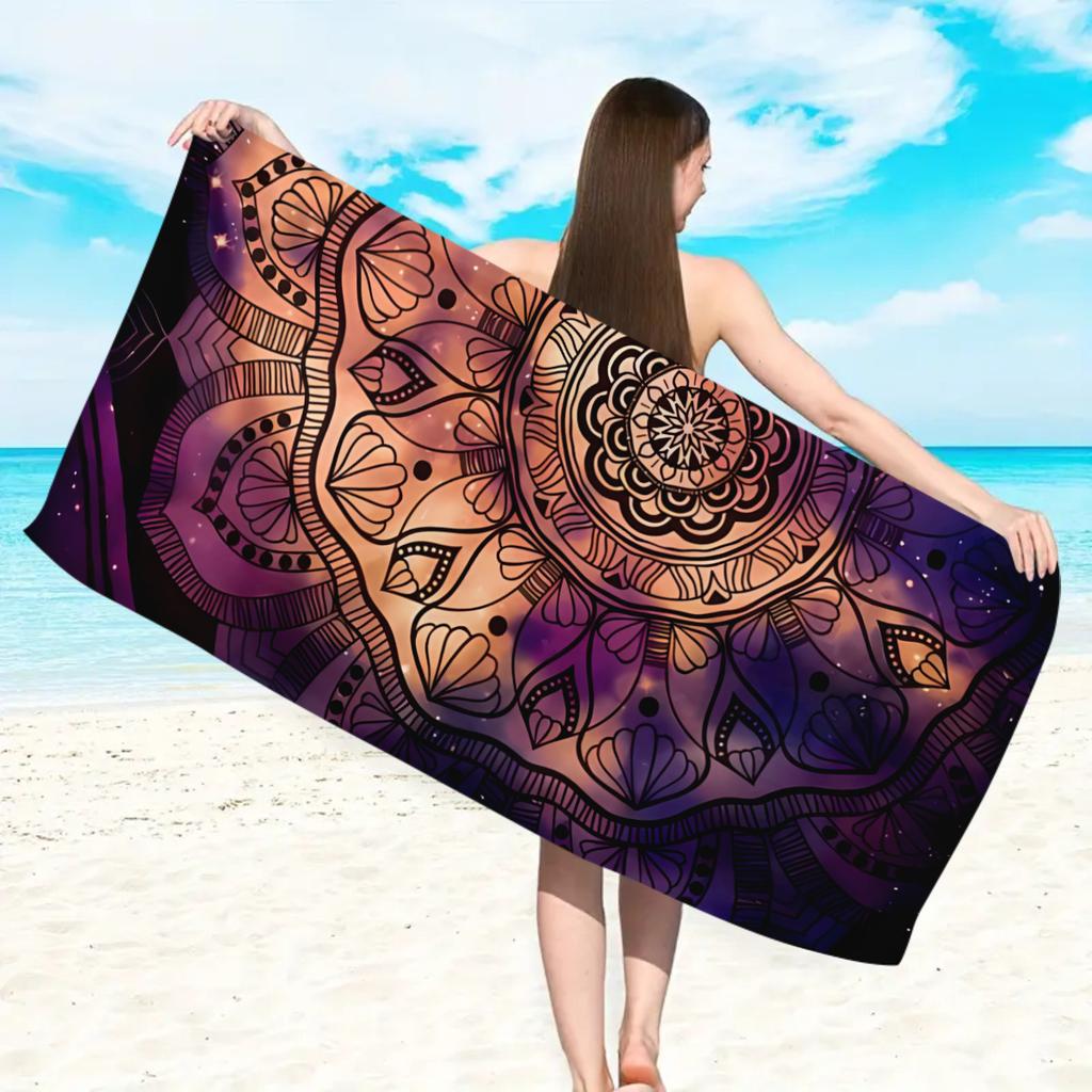1pc Bohemian Beach Towel, Ultra-fine Fiber Quick Drying Beach Towel, Multifunctional Beach Towel for Beach Swimming and Vacation