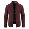 Jeseň a zima pánske plus zamatový hrubý stojačik sveter sveter teplý sveter kabát na zips cardigan pánsky trend