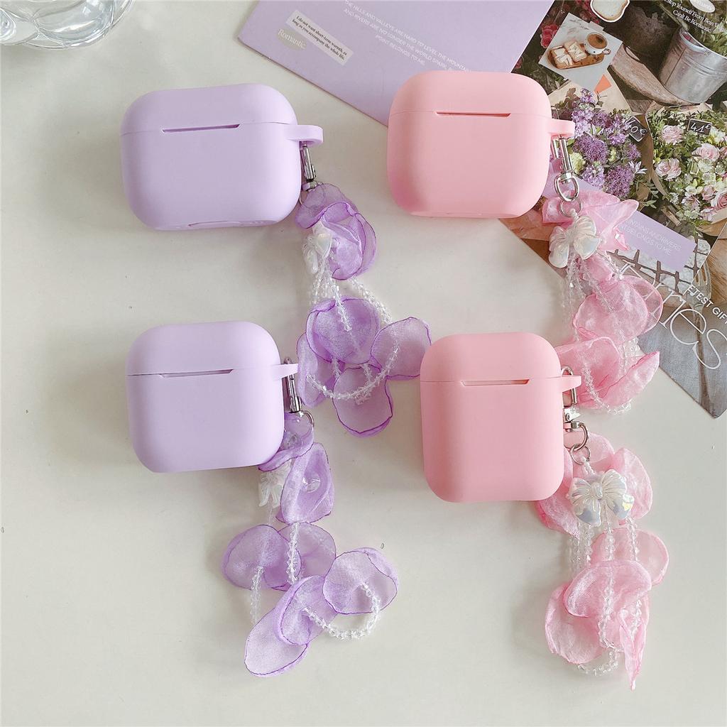 Petal bow for Apple AirPods 1 generation Bluetooth headset protective case Pro1 headphone case 1st generation soft case
