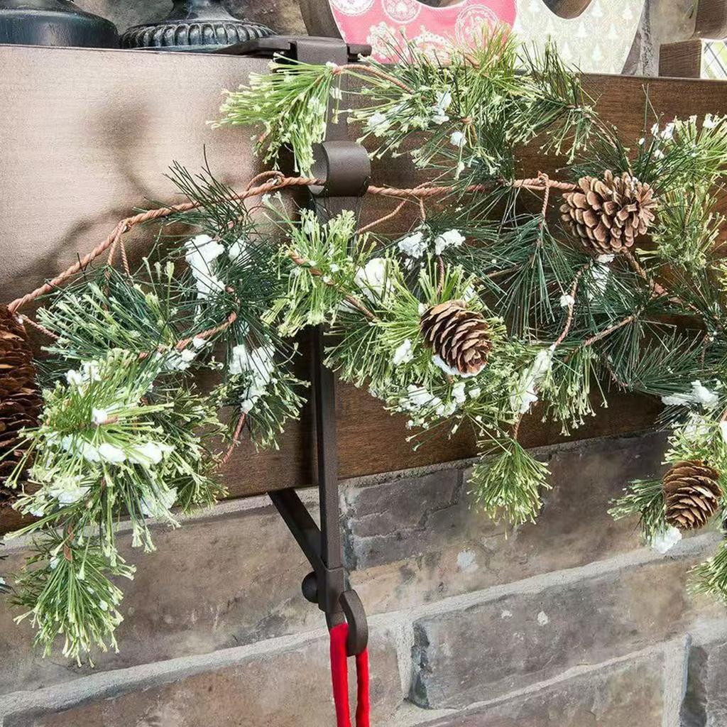 Fireplace Garland Hanger with 2 Metal Hooks Mantel Hanger Adjustable Mantle Hook for Hanging Stocking Garland Balls Fireplace