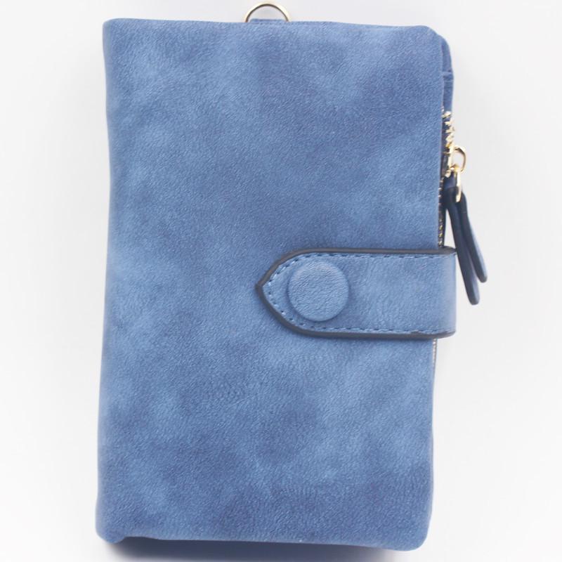 

Винтажная сумка на молнии, многофункциональный ручной кожаный кошелек чернил синий