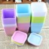 10PCS Square Mini Flowerpot Candy Colors Plastic Plant Pot Drainage Holes Tray Succulent Pot Indoor Outdoor Garden Nurseries ZYF