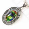 46 Ct Natural CERTIFIED Opal 925 Sterling Silver Beautiful Oval Cut Pendant Gems