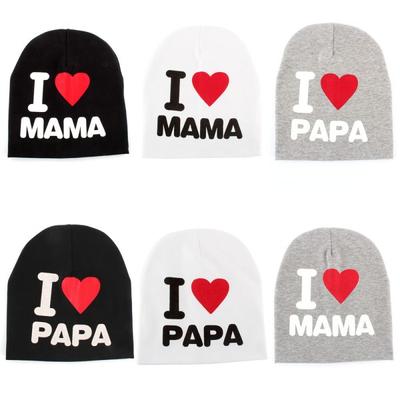 1PC Cute Boy Girl Baby I LOVE MAMA/PAPA Pattern Cotton Soft Warm Hat Cap