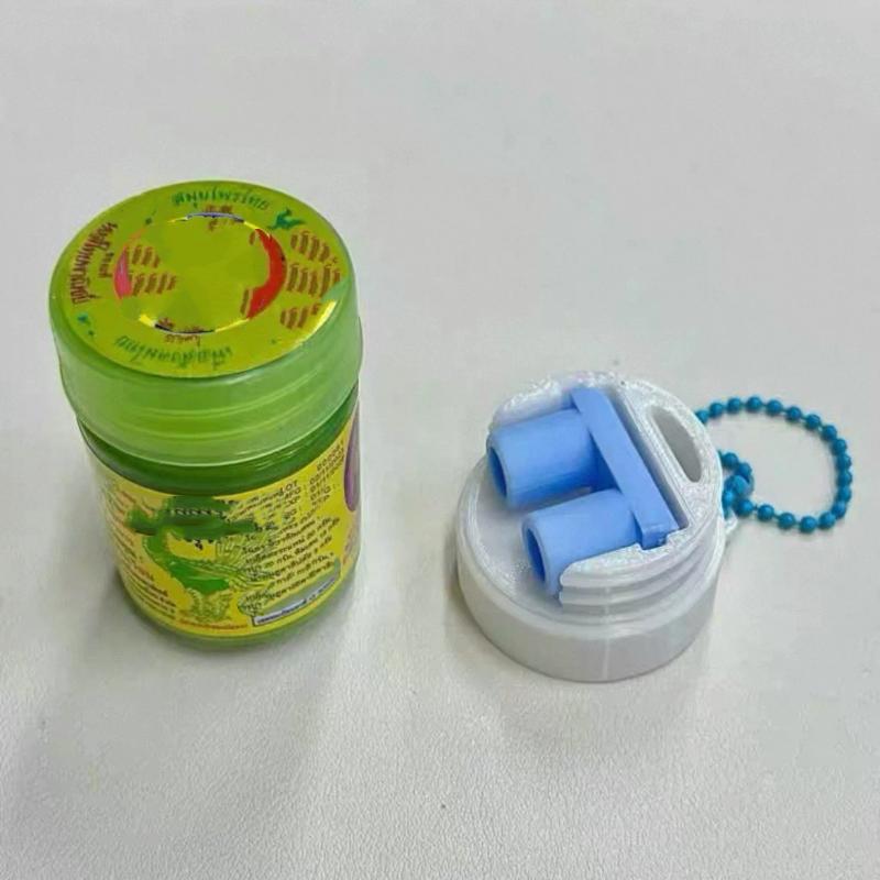 1Pcs Folding Herbal Inhalant Inhaler Cap Mini Essential Oil Perfume Inhaler Dispenser Bottle Thai Traditional Nasal Can Inhaler